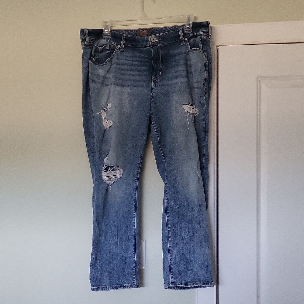 torrid Light Wash Distressed Straight Leg Jeans